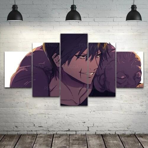 HD Prints Modular Japan Anime Pictures Fushiguro Megumi Canvas Painting 5 Panel Wall Art Jujutsu Kaisen Poster Home Decor Framed