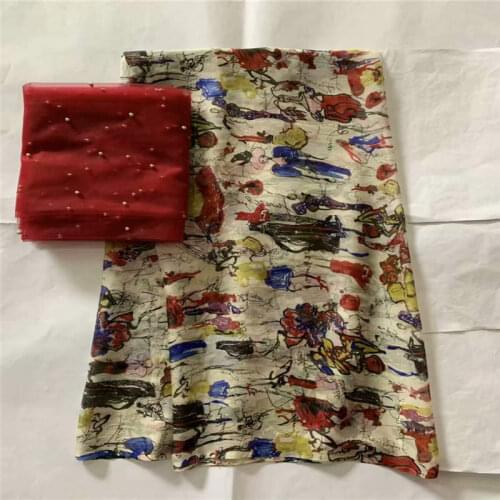 New Style silk chiffon fabric with swiss voile lace tissu for ladies to wear soft and comfortable silk printed fabric! LXF689