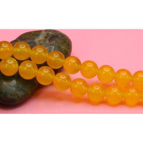 New!Yellow chalcedony round shape 8mm loose beads 15" DIY stone handmade bracelet necklace jewelry making