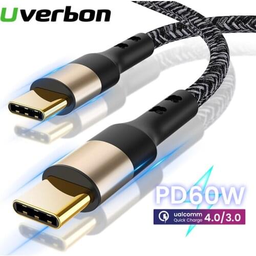 PD 60W USB C To Type C Cable QC 4.0 Fast Charging Mobile Phone Charging Cable For Samsung Huawei P30 Xiaomi Redmi Android Phone