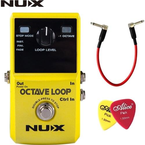 NUX Octave Loop Looper Pedal with -1 Octave Effect Infinite Layers with Bass-Line True Bypass Guitar Pedal Effect