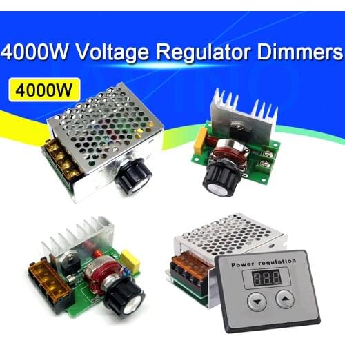 4000W 220V High Power Voltage Regulators SCR Speed Controller Electronic Voltage Regulator Governor Thermostat HR