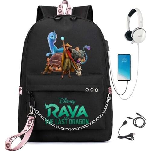 Disney Raya and The Last Dragon Backpack Women Men Laptop Backpack Teenager School Bag Travel Rucksack All-match Mochilas