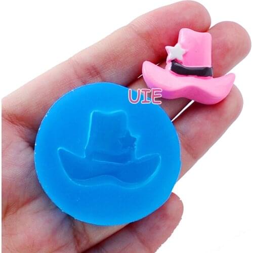FYL169U 19.9mm x 28.4mm Hat Silicone Mold Fondant Cake Decoration Candy Resin Clay Earrings Necklace Craft Soap Candle FOOD SAFE