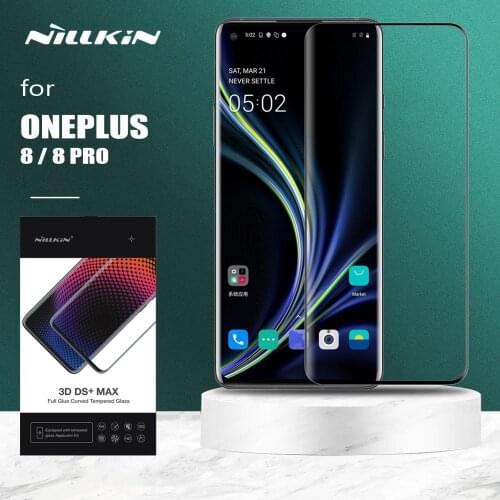 Nillkin for Oneplus 8 7 Pro Glass 3D Round Edge DS+ Full Cover Tempered Glass Safety Screen Protector for Oneplus 8 7 Pro Film