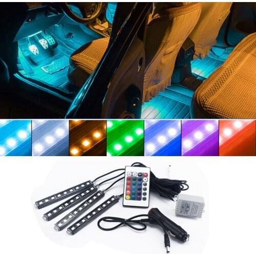 RGB LED Strip Light Car Interior Decorative Light Universal For Ford Focus 2 3 1 Fiesta Mondeo MK4 4 Fusion Ranger Mustang Kuga