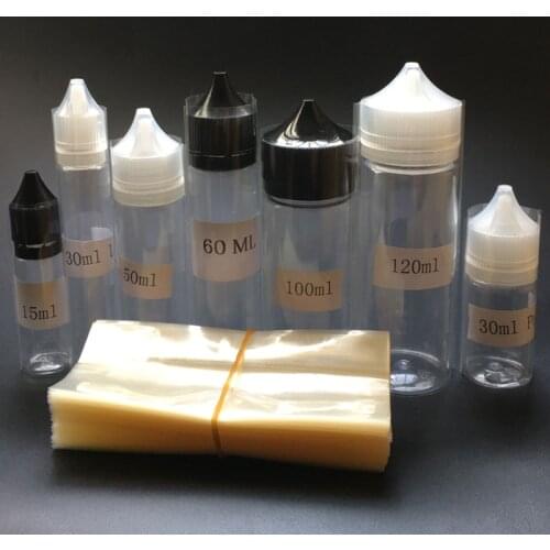 5000pcs New PVC Heat Shrink Wrap Film for 15ml 30ml 50ml 60ml 100ml 120ml pen Bottle Clear Shrink Film Shrink Seal