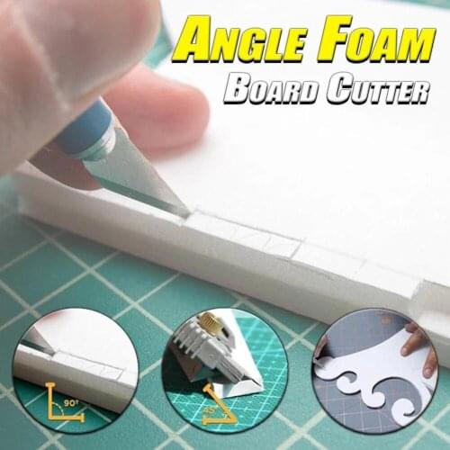 Angle Foam Board Cutter 45 or 90 Degree Angle Easy Mat Cutter with 6 Spare Blades Card Stainless Foam Mat Board Cutting Tools