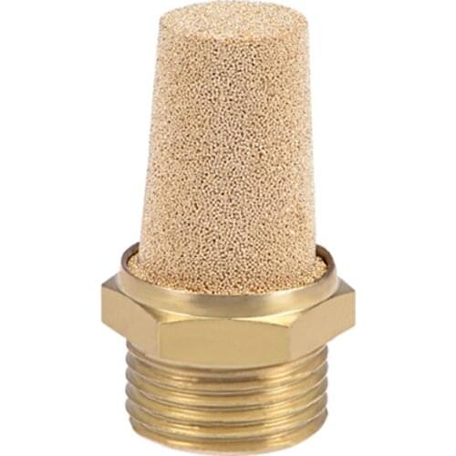Uxcell 3/8 PT Sintered Bronze Exhaust Muffler with Brass Body Protruding 1pcs