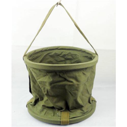Military Surplus Portable Carriable Chinese Army Canvas Outdoor Water Bucket