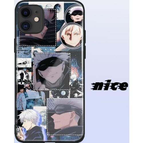 Gojo Satoru Jujutsu Kaisen Anime Glass Soft Silicone Phone Case FOR IPhone SE 6s 7 8 Plus X XR XS 11 12 Mini Pro Max Cover Shell