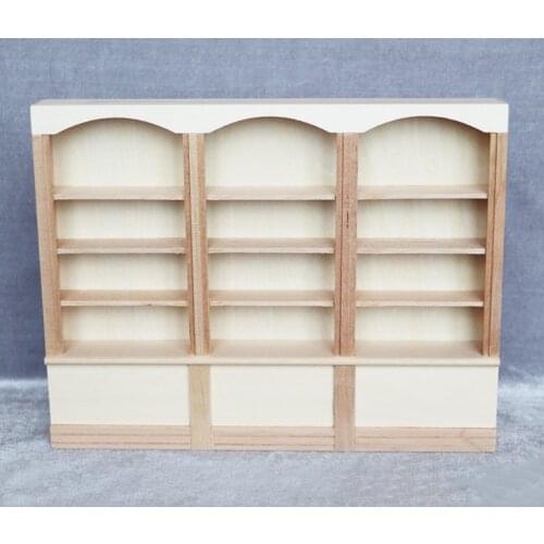 1/12 Doll House Unpainted Birch Wood Cabinet Furniture Set Decoration Toys