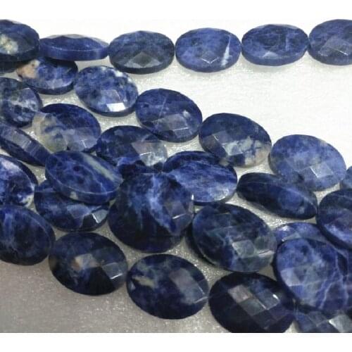 10PCS Nature Faceted Sodalite Gem Stone Oval Shape Rose Quartz Black Onyx Turquoise Beads Size 13X18MM For Women Bracelets MakE
