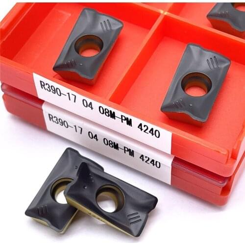 10PCS R390 170408 PM 1025/1030/4240 High quality metal lathe tool NC machine tool cemented carbide tool milling cutter blade