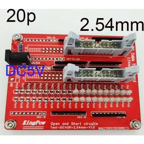 2.54mm IDC 8-64P IDC Cable Test Board Open Circuit Short Circuit Tester Card DC 5V Connector