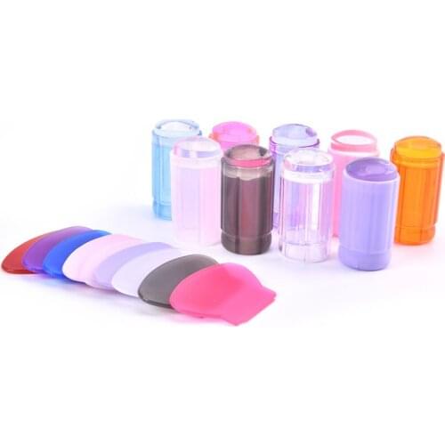 2pcs/set Jelly Head With Scraper Nail Art Template Print Silicone Stamping Plate Tools Manicure Accessories Nail Stamper Set