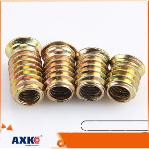 5/20X M6 M8 M10 Steel Metal Hexagon Hex Socket Drive Head Embedded Insert Nut E-Nut for Wood Furniture Inside and Outside Thread