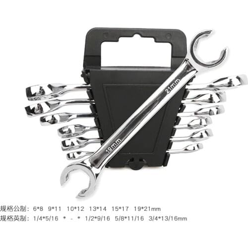 6PCS Oil Pipe Flare Nut Wrench Spanner Set of Multitools Full Polish High Torque Hand Tool For Driving Screws