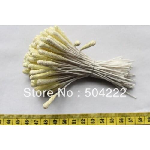 600pcs Large shiny cream Millinery Flower Stamen approx 4" long ivory big floral stamen for diy