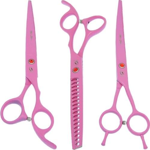 7.0" Professional Pet Grooming Shears Japan Steel Painted Thinning Scissors Cat Beauty Grooming Tijeras Dog Hair Trimmers B0037A