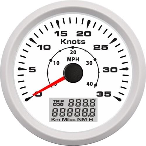 85mm GPS Speedometer Gauge 35Knots 40 MPH Speed Odometers with 7 Colors Backlight 12V 24V for Car Truck Motorcycle