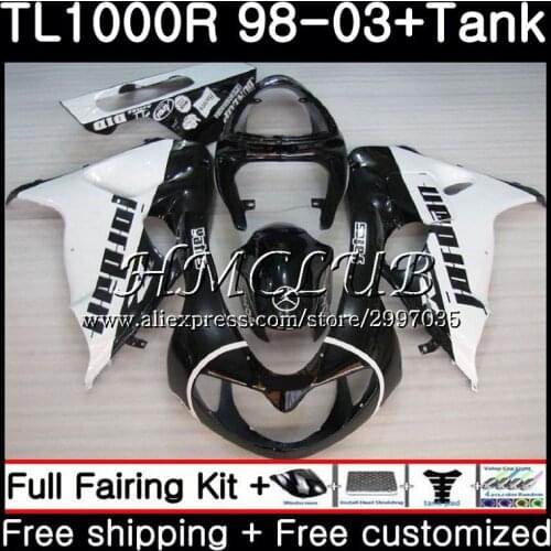 +Tank Black white For SUZUKI TL1000R 1998 1999 2000 2001 2002 2003 38HC.3 TL1000 R TL 1000 R 1000R 98 99 00 01 02 03 Fairings