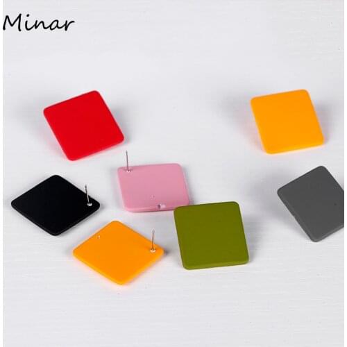 Big Square Geometry Earrings For Women Black Earrings Simple Candy Color Stud Earring Exaggerated Korean Style Women Accessorie