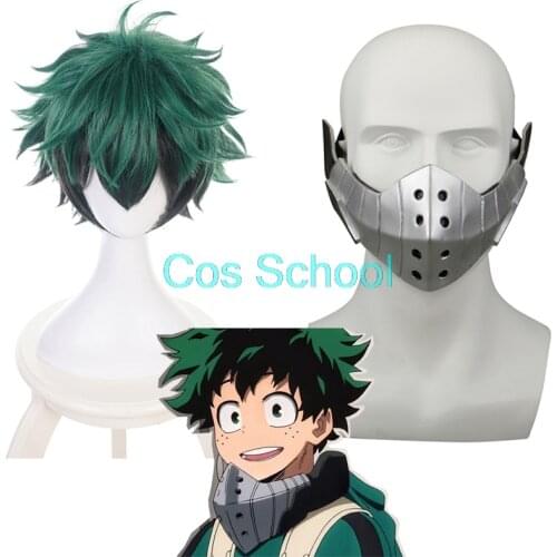 Cos School Boku No Hero Academia Midoriya Izuku Mask My Hero Academia Deku Cosplay Wigs Izuku Midoriya Cosplay PVC Mask Props