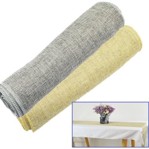 Rustic Table Runner Natural Imitated Linen Table Cloth Table Runners for Country Wedding Christmas Birthday Baby Shower Party