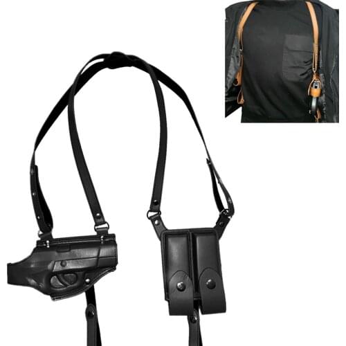 FIRECLUB Concealed Tactical Adjustable Shoulder Rig Vertical Pistol Holster with Mag Pouch for G43/38/37 92 type