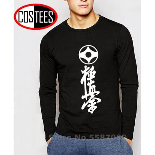 Kyokushin Karate Tops Streetwear Cotton Long Sleeve T shirt Men Homme Masutatsu Oyama Karate Japan T-Shirt Kyokushin logo TShirt