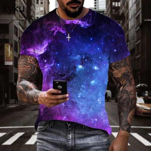 3d Tshirt Galaxy T shirt Men Space T-shirts 3d Nebula Tshirt Printed Universe Anime Clothes Short Sleeve Punk Rock New Male