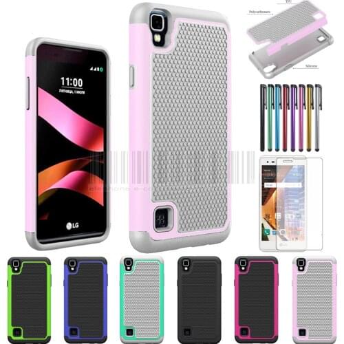 For LG X Style K200DS /Tribute HD/Volt 3 Armor Case Hybrid Duty Impact Shockproof Silicone Cover With/Without Screen Protector