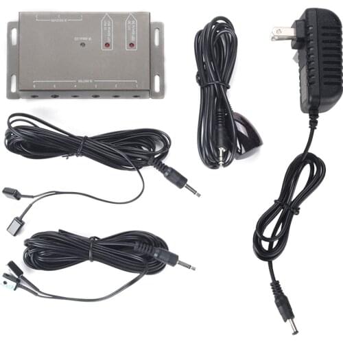 IR Remote Extender Transponder 1 Receiver 4 Emitters Infrared Repeater System Kit
