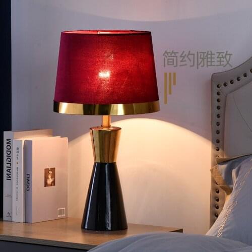 Golden Edge Ceramic Table Lamp For Living Room Bedroom Bedside Lamp Night Light E27 Luxurious Lamp Remote Control