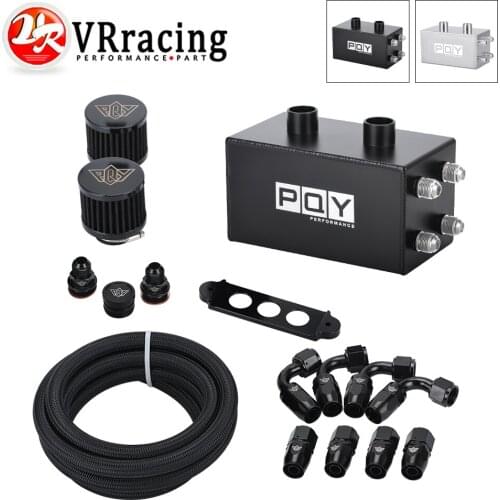 VR Racing Oil Catch Can Breather Tank with 3M AN10 fuel hoses for Honda Civic Integra EK EG DC VR-OCC02-QY