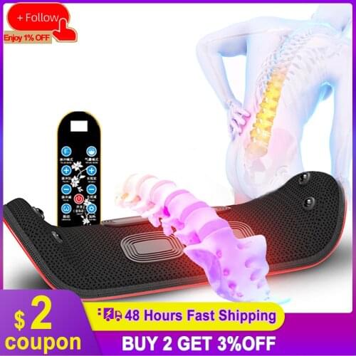 Electric Waist Massager Lumbar Traction Device Inflatable Hot Compress Lumbar Spine Support Massage Device Back Relieve Pain