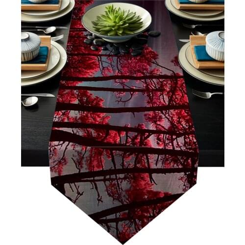 Forest Red Mangrove Table Runner Christmas Decorations for Home Table Decorarion