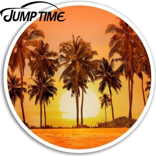 Jump Time Palm Trees Vinyl Stickers Beach Summer Sticker Laptop Luggage Car Assessoires Window Decals Car Wrap DIY