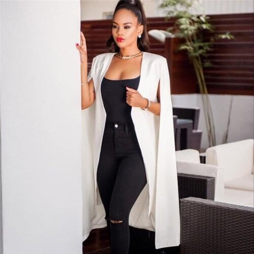Plus Size Ladies Blazer Autumn Long Solid Womens Clothes Fashion Loose Cape Suit For Femme Causal Women Autumn Blazer 2021 New