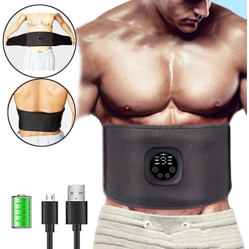 Fitness EMS Trainer Belt Abdominal Muscle Stimulator Body Slimming Belt USB Rechargeable LED Display Lose Weight Dropshipping