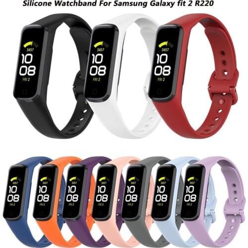 Sport Silicone Watchband For Samsung Galaxy Fit 2 R220/fit R370 Wristband Replacement Strap For Galaxy Fit 2 SM-R220 Bracelet
