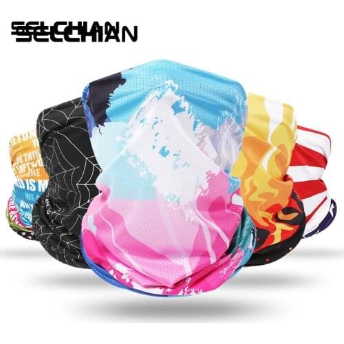 Men Women Scarves Ice silk Bandana Magic Neckerchief Microfiber Scarf Snood Versatility Caps Cycling Elastic snood scrunchie