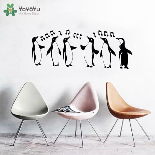 YOYOYU Wall Decal Singing Penguins Vinyl Wall Stickers Wall Decal For Nursery Kids Bedroom Cute Dancing Animals Art Decor QQ98