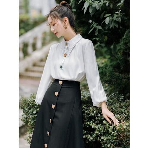 2019 new fashion womens two piece set blouse+ irregular skirt
