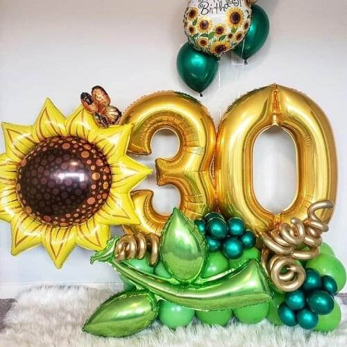 1pc Sunflower Pattern Foil Balloons Flower Helium Mylar Balloon for Kids Bee Birthday Party Toys Baby Shower Balloons globos