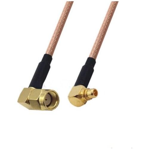 1pcs RP-SMA Male to MMCX Male Right Angle Connector Pigtail Jumper RG316 Cable 50 ohm