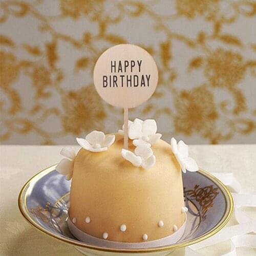 10pcs/ Pack Special Festival Happy Birthday Cakes Printed Cards Happy Birthday Hats Decorative Wood