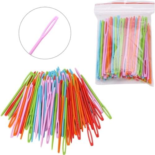 100Pcs 20pcs 7cm Tapestry Wool Yarn Needles Plastic Knitting Needles Crochet Hooks Children DIY Sweater Weaving Tools