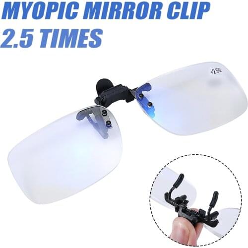 2.5x Glasses Style Magnifier Magnifying Glass with Clip For Reading Clip On Flip Up Spectacles Magnification Magnifier